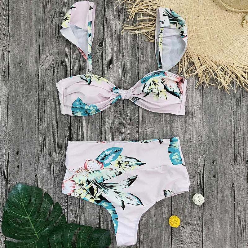 Pink Palms Push Up Bikini