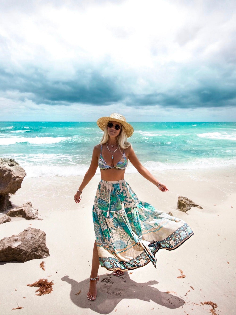 Boho Retro Print Push Up