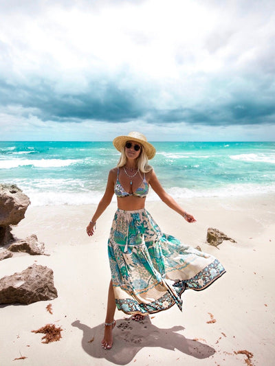 Boho Retro Print Push Up