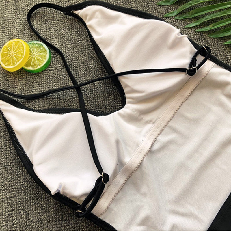 Peachy Pink Criss- Cross Monokini